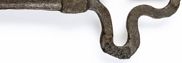 Reide mit geflickter Bruchstelle, großer Torschlüssel zum Sebastianstor in der Füssener Stadtmauer (Detail), um 1500, Foto: Simon Toplak