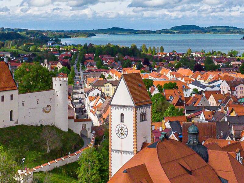 Füssen Altstadt von oben Ausschnitt